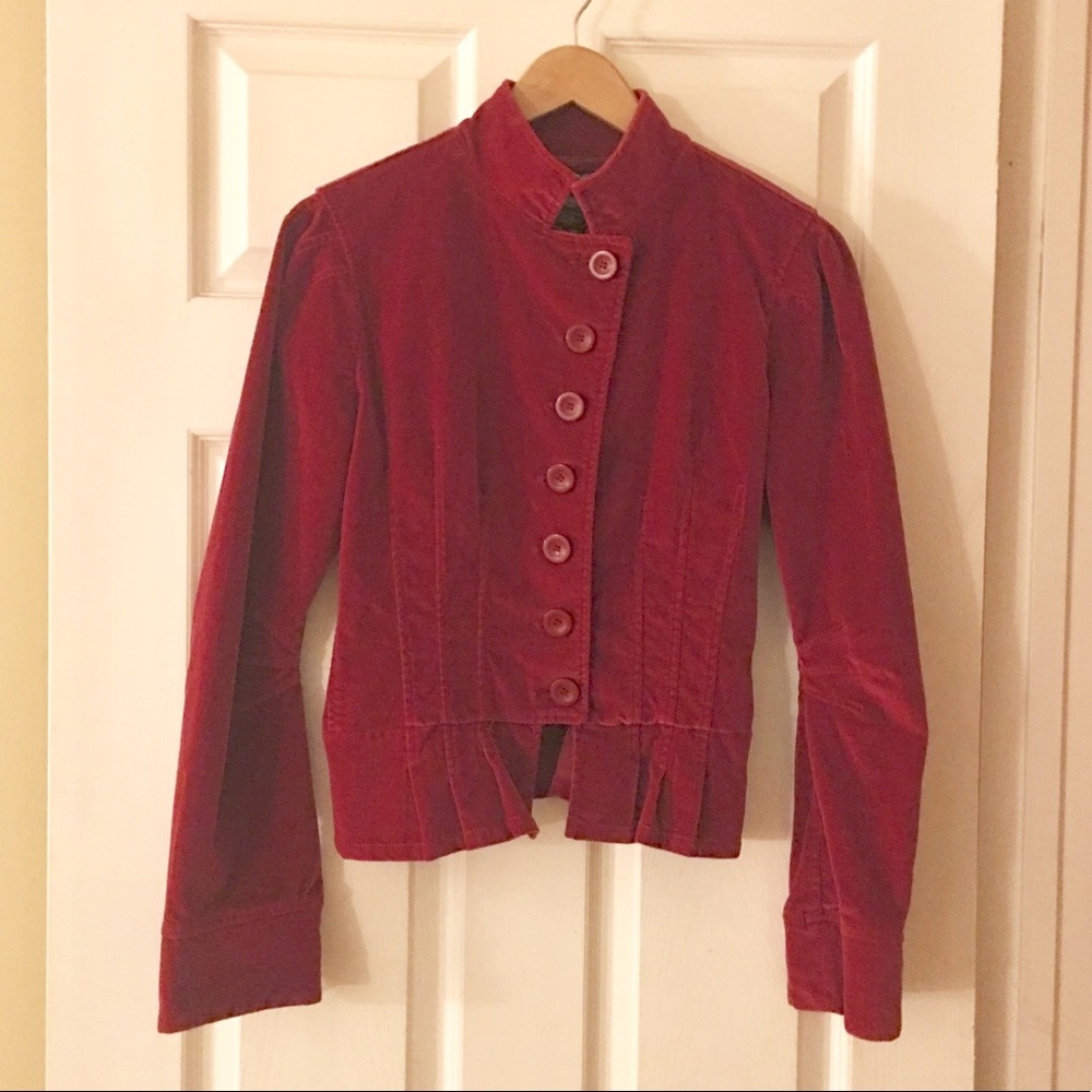 Cranberry Velvet Blazer by Rampage. Size S-M, 6-8.